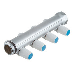 Коллектор Tiemme 1 ВР(г) х 4 выхода 3/4 НР(ш) ЕК х 1 НР(ш) регулируемый (1860019/1877K50060504) - фото 7