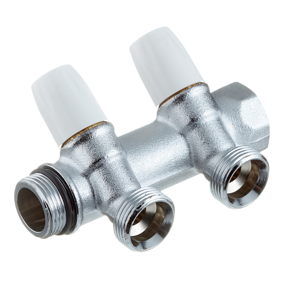 Изображение товара Коллектор Tiemme 3/4 ВР х 2 выхода регулировочный латунь для водоснабжения