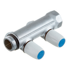 Коллектор Tiemme 3/4 ВР(г) х 2 выхода 3/4 НР(ш) ЕК х 3/4 НР(ш) регулируемый (1860026/1877K50050502) - фото 3