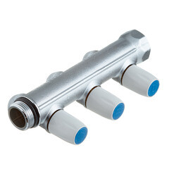 Коллектор Tiemme 3/4 ВР(г) х 3 выхода 3/4 НР(ш) ЕК х 3/4 НР(ш) регулируемый (1860011/1877K50050503) - фото 5