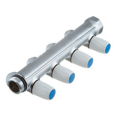 Коллектор Tiemme 3/4 ВР(г) х 4 выхода 3/4 НР(ш) ЕК х 3/4 НР(ш) регулируемый (1860015/1877K50050504) - фото 7