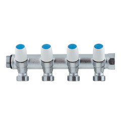 Коллектор Tiemme 3/4 ВР(г) х 4 выхода 3/4 НР(ш) ЕК х 3/4 НР(ш) регулируемый (1860015/1877K50050504) - фото 6