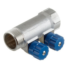 Коллектор Valtec 1 ВР(г) х 2 выхода 1/2 НР(ш) х 1 НР(ш) регулируемый (VTc.560.N.0602) - фото 5