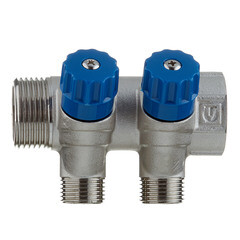 Коллектор Valtec 1 ВР(г) х 2 выхода 1/2 НР(ш) х 1 НР(ш) регулируемый (VTc.560.N.0602) - фото 4