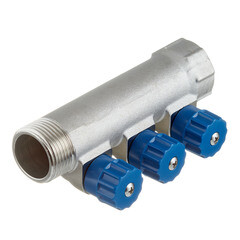 Коллектор Valtec 1 ВР(г) х 3 выхода 1/2 НР(ш) х 1 НР(ш) регулируемый (VTc.560.N.0603) - фото 5