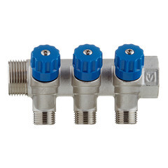 Коллектор Valtec 1 ВР(г) х 3 выхода 1/2 НР(ш) х 1 НР(ш) регулируемый (VTc.560.N.0603) - фото 4