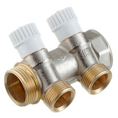 Изображение товара Коллектор Stout 1 ВР(г) х 2 выхода 3/4 НР(ш) ЕК х 1 НР(ш) (SMB 6851 013402)