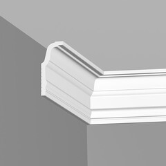 Плинтус потолочный из пенополистирола 30х70х2000 мм под натяжной потолок с возможностью светодиодной подсветки Плинтэкс J 30/70