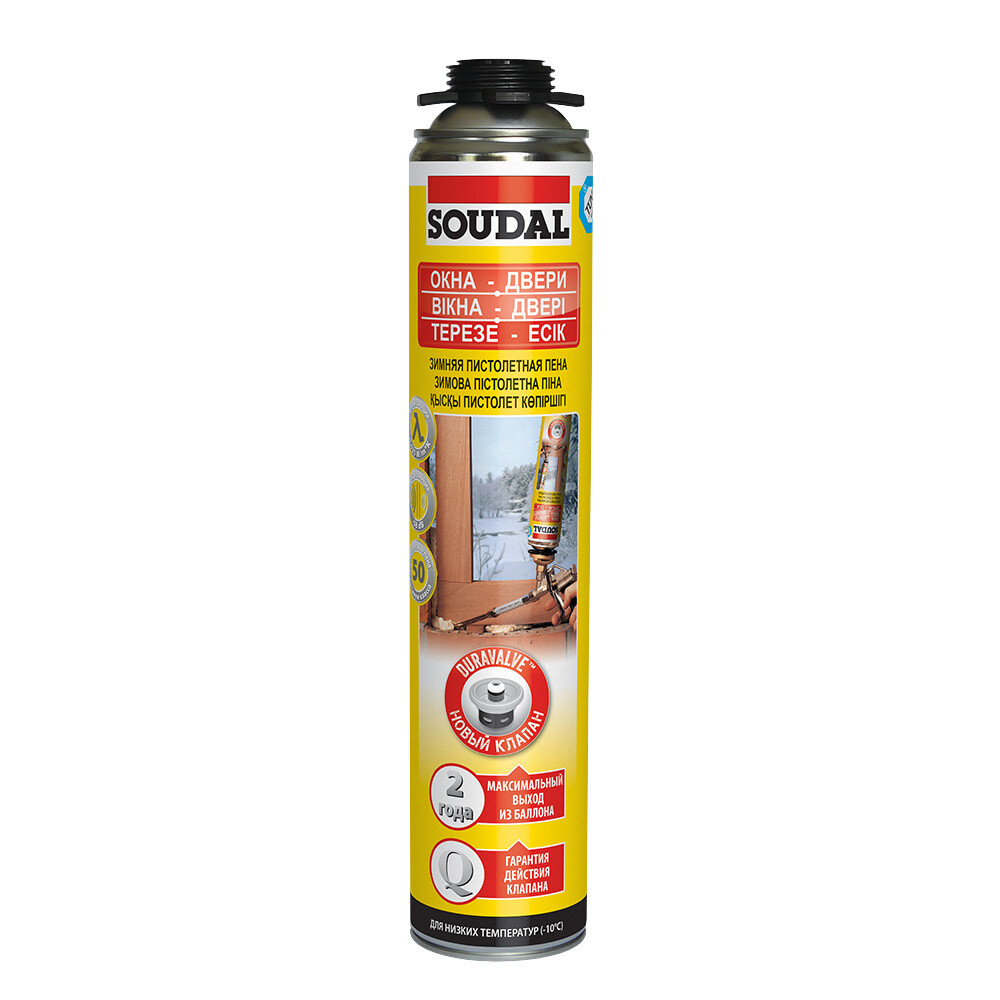 Изображение товара Пена монтажная профессиональная Soudal Gunfoam Yellow Окна-Двери зимняя 750 мл
