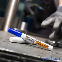 Маркер лаковый для промышленной графики MunHwa Industrial синий грифель 4 мм - фото 2