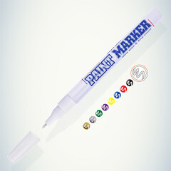 Маркер лаковый для промышленной графики MunHwa Paint Marker Slim белый грифель 2 мм - фото 7