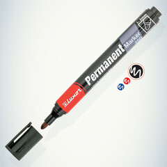 Маркер перманентный Luxor Permanent Marker черный грифель 2,5 мм - фото 3