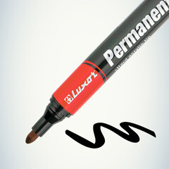 Маркер перманентный Luxor Permanent Marker черный грифель 2,5 мм - фото 2