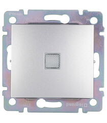 Выключатель Legrand Valena одноклавишный встраиваемый алюминий с подсветкой (694340) - фото 1