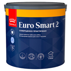 Краска интерьерная Tikkurila/Tikkivala Euro Smart 2 база А белая 2,7 л