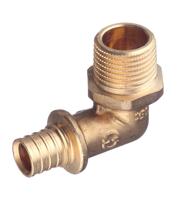 Изображение товара Латунный угол для труб 16 мм на 90 градусов с наружной резьбой - Stout