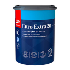Краска моющаяся Tikkurila/Tikkivala Euro Extra 20 база А белая 0,9 л