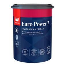 Краска моющаяся Tikkurila/Tikkivala Euro Power 7 база С бесцветная 0,9 л