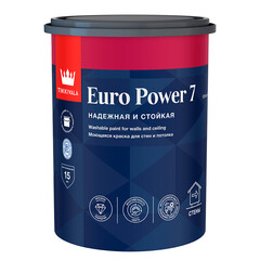 Краска моющаяся Tikkurila/Tikkivala Euro Power 7 база С бесцветная 0,9 л