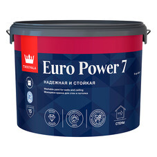 Краска моющаяся Tikkurila/Tikkivala Euro Power 7 база С бесцветная 9 л