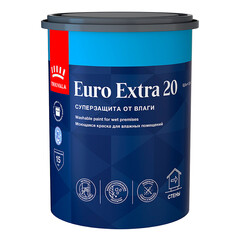 Краска моющаяся Tikkurila/Tikkivala Euro Extra 20 база С бесцветная 0,9 л