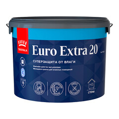 Краска моющаяся Tikkurila/Tikkivala Euro Extra 20 база С бесцветная 9 л