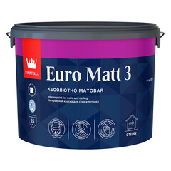 Краска интерьерная Tikkurila/Tikkivala Euro Matt 3 база А белая 9 л