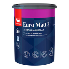 Изображение товара Краска интерьерная Tikkurila/Tikkivala Euro Matt 3 база А белая 0,9 л
