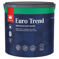 Краска моющаяся Tikkurila/Tikkivala Euro Trend база A белая 2,7 л