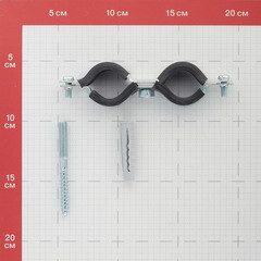 Хомут сантехнический Walraven 3/4 25-29 мм двойной оцинкованная сталь со шпилькой и дюбелем (802129) - фото 2