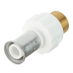 Муфта Henco (17PKW-2005) 20(пресс) х 3/4 НР(ш) PVDF белая - фото 4