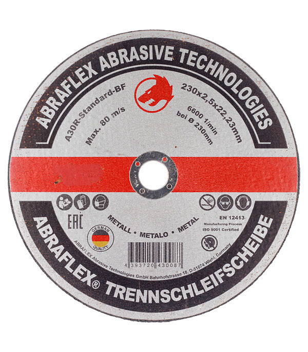 Изображение товара Круг отрезной по металлу Abraflex 230х22х2,5 мм (А230252223/30087)