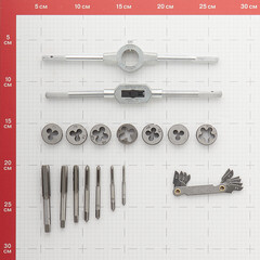 Набор плашек и метчиков Практика (779-462) (17 шт.) - фото 2