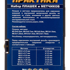 Набор плашек и метчиков Практика (779-462) (17 шт.) - фото 5