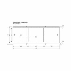 Экран для ванны фронтальный Метакам Diletto ПВХ 150х54 см белый раздвижной - фото 2