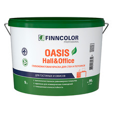 Краска моющаяся Finncolor Oasis Hall&Office база С бесцветная 9 л