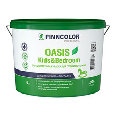 Краска моющаяся Finncolor Oasis Kids&Bedroom глубокоматовая база A белая 9 л