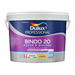 Изображение товара Краска моющаяся Dulux/Luxium Bindo 20 кухня и ванная база BС бесцветная 9 л