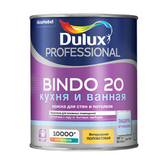 Изображение товара Краска моющаяся Dulux/Luxium Bindo 20 кухня и ванная база BС бесцветная 0,9 л