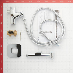 Смеситель с гигиеническим душем встраиваемый Lemark Solo со скрытой частью в комплекте хром (LM7165C) - фото 6