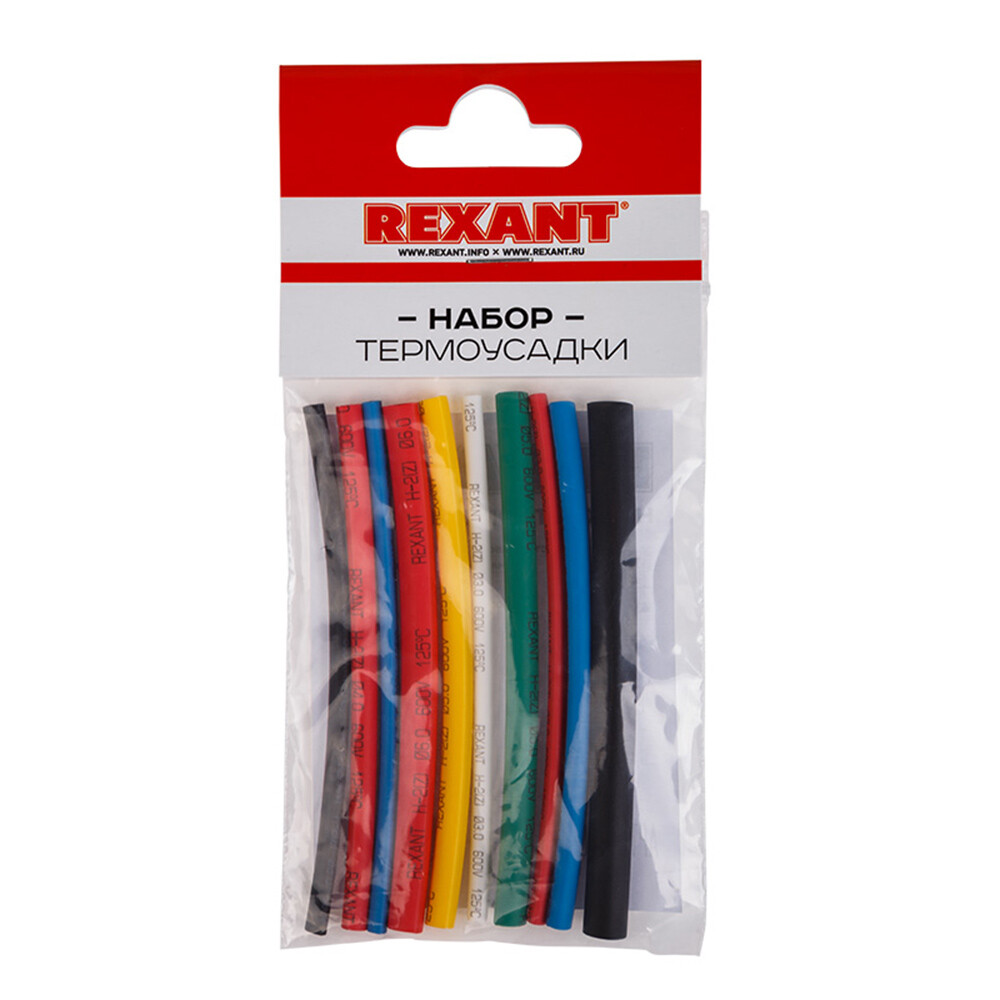 Изображение товара Трубка термоусадочная Rexant Auto ТУТ 2/1 мм 100 мм 6 цветов (10 шт.)