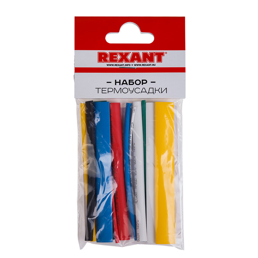 Изображение товара Трубка термоусадочная Rexant Multicolor ТУТ 2/1 мм 100 мм 6 цветов (13 шт.)