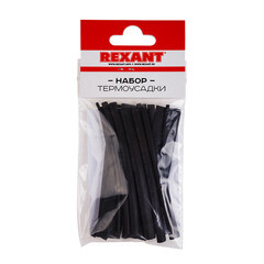 Изображение товара Трубка термоусадочная Rexant Standard ТУТ 2/1 мм 100 мм черная (18 шт.)