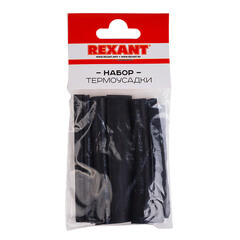Изображение товара Трубка термоусадочная Rexant Glue ТУТ 3/1-12/4 мм 100 мм черная (7 шт.)