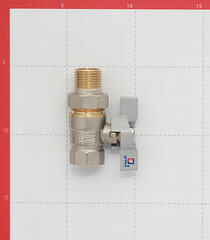 Кран шаровой латунный СТМ 1/2 ВР(г) х 1/2 НР(ш) бабочка с полусгоном прямой - фото 2