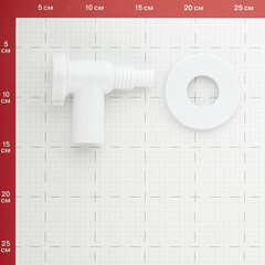 Сифон для подключения бытовой техники 32х22 мм пластик белый - фото 3