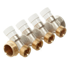 Коллектор Stout 1 ВР(г) х 4 выхода 3/4 НР(ш) ЕК х 1 НР(ш) регулируемый (SMB 6851 013404) - фото 1