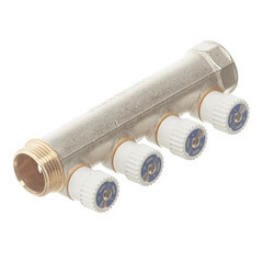 Коллектор Stout 1 ВР(г) х 4 выхода 3/4 НР(ш) ЕК х 1 НР(ш) регулируемый (SMB 6851 013404) - фото 5