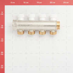 Коллектор Stout 1 ВР(г) х 4 выхода 3/4 НР(ш) ЕК х 1 НР(ш) регулируемый (SMB 6851 013404) - фото 4