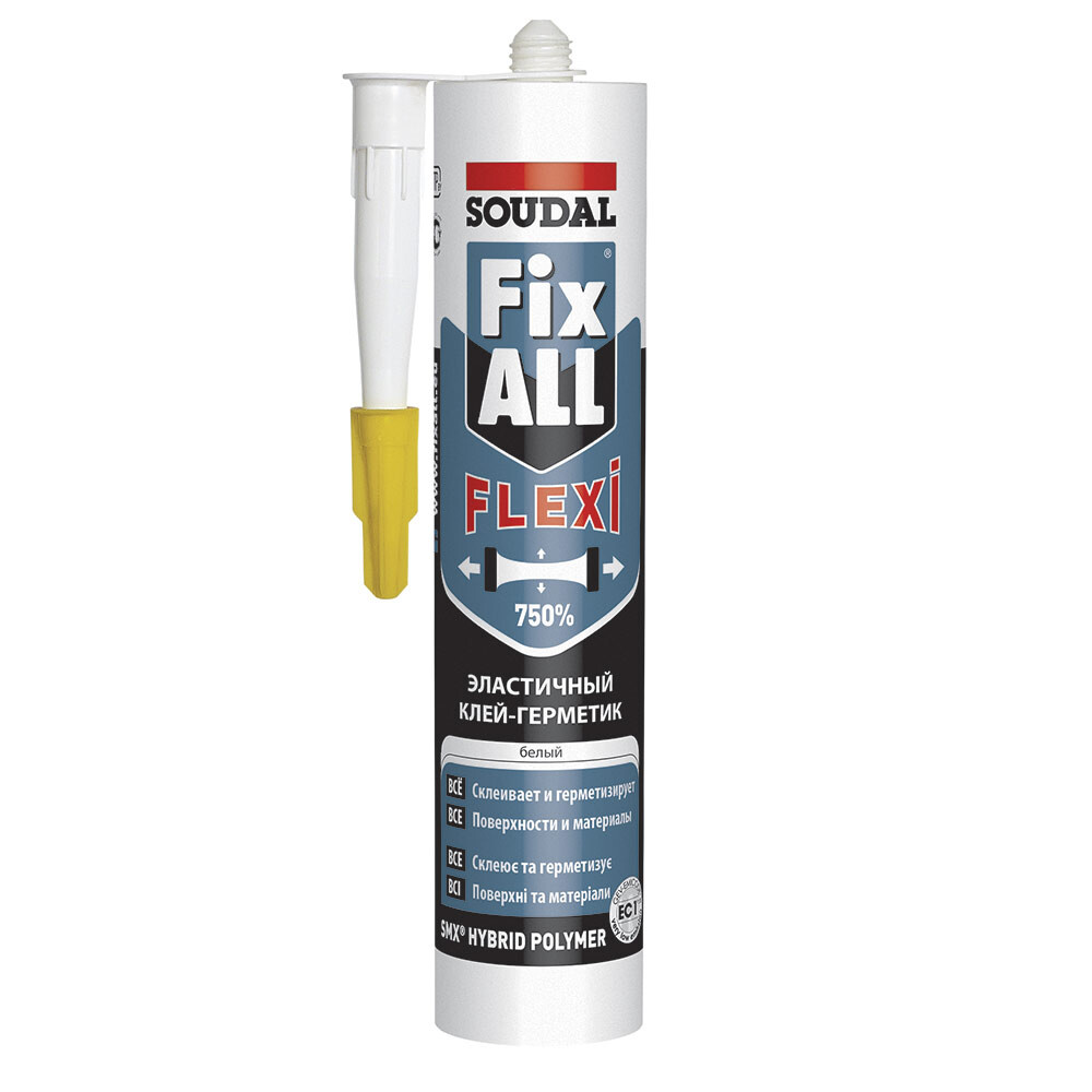 Изображение товара Клей-герметик гибридный Soudal Fix All Flexi белый 290 мл